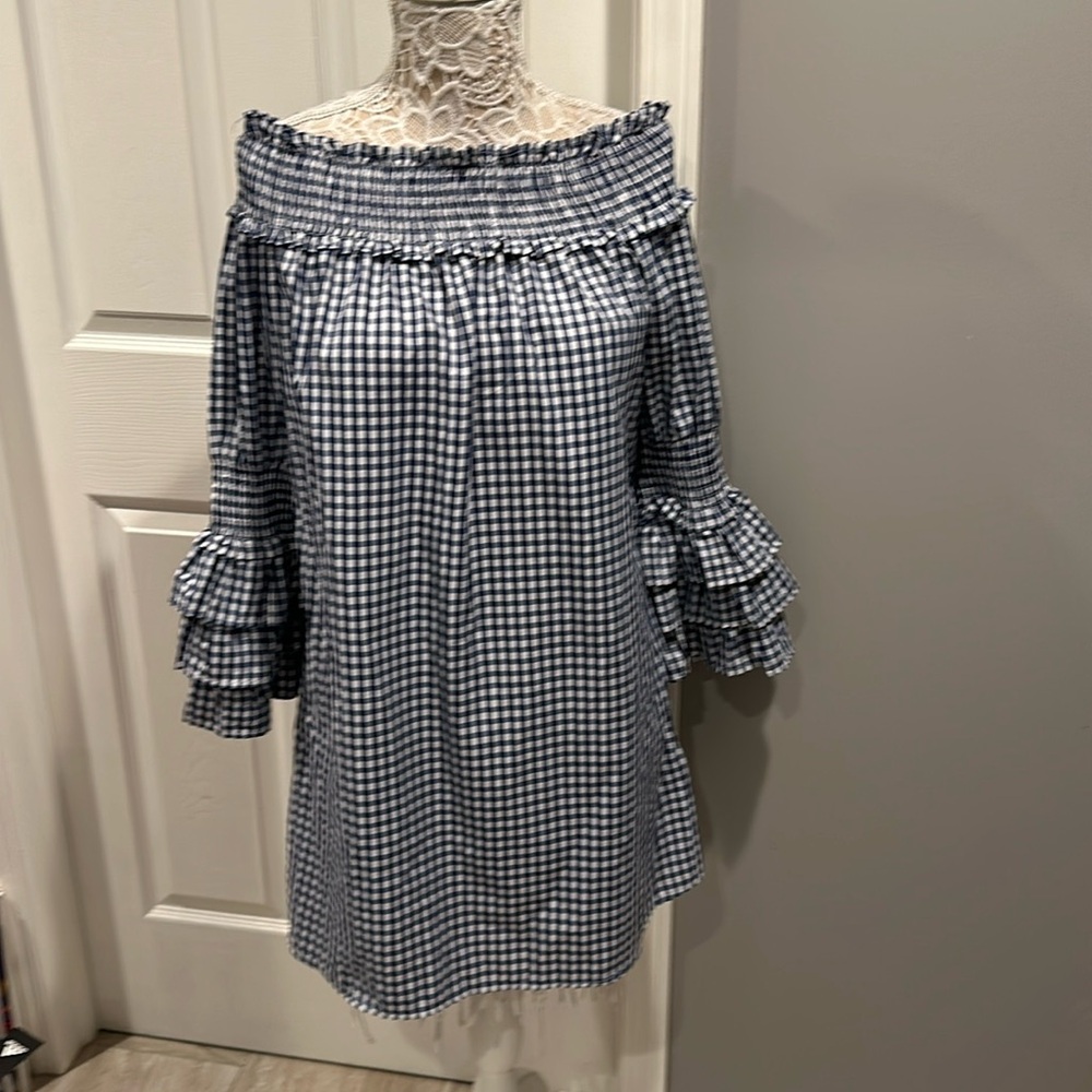 Brand new Style house off shoulder Gingham Dress